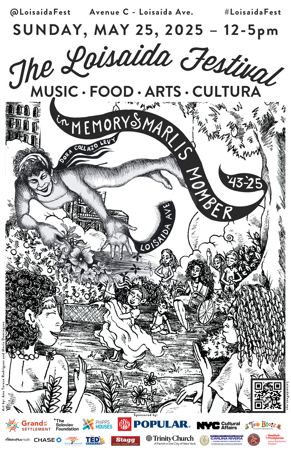 The 2025 Loisaida Festival Poster (11 x 17 in) FINAL wSponsors